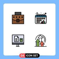 Set of 4 Modern UI Icons Symbols Signs for user education office dots learning Editable Vector Design Elements