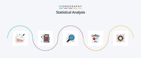 Statistical Analysis Flat 5 Icon Pack Including . graph. report. dollar. analysis vector