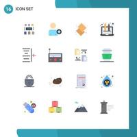 conjunto de 16 iconos de interfaz de usuario modernos signos de símbolos para el diseño de cookies gráficas correctas creatividad paquete editable de elementos de diseño de vectores creativos