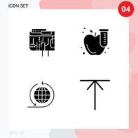Universal Icon Symbols Group of 4 Modern Solid Glyphs of cryptocurrency global business internet test global Editable Vector Design Elements