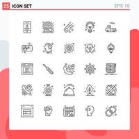 Universal Icon Symbols Group of 25 Modern Lines of transport seo console idea campaigns Editable Vector Design Elements