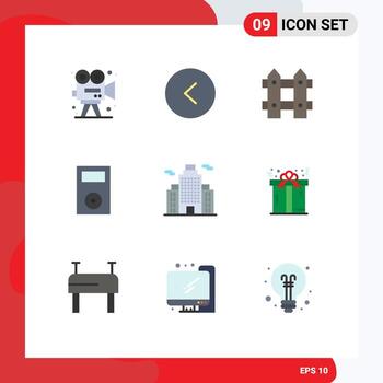 9 User Interface Flat Color Pack of modern Signs and Symbols of building products flower ipod devices Editable Vector Design Elements