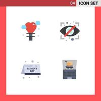 4 Flat Icon concept for Websites Mobile and Apps balloon father block security online Editable Vector Design Elements