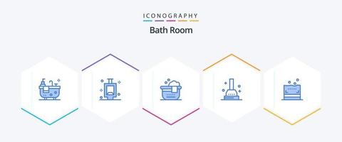 cuarto de baño 25 paquete de iconos azules que incluye . . baño. baño. esponja vector