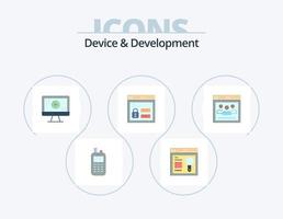 Device And Development Flat Icon Pack 5 Icon Design. network . code. computer. louck. browser vector