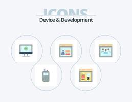 Device And Development Flat Icon Pack 5 Icon Design. network . code. computer. louck. browser vector