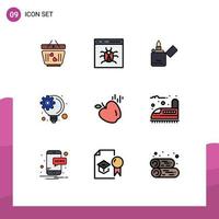 9 Creative Icons Modern Signs and Symbols of food innovative process development innovative idea zippo Editable Vector Design Elements