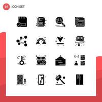 Editable Vector Line Pack of 16 Simple Solid Glyphs of link help find web page Editable Vector Design Elements