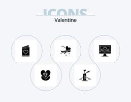 paquete de iconos de glifos de san valentín 5 diseño de iconos. amar. amar. vela. día. enamorado vector