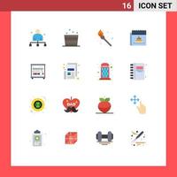 Set of 16 Modern UI Icons Symbols Signs for physics journalism spa hoax advertising Editable Pack of Creative Vector Design Elements