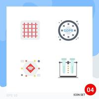 4 Universal Flat Icons Set for Web and Mobile Applications gird smart camera privacy internet of things chemistry Editable Vector Design Elements