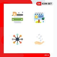 4 Creative Icons Modern Signs and Symbols of level biology tapeline ad chemistry Editable Vector Design Elements