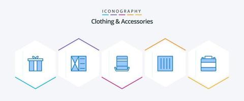 Clothing and Accessories 25 Blue icon pack including accessories. dry. fashion. drip dry. care vector