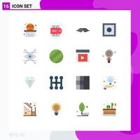 User Interface Pack of 16 Basic Flat Colors of look business hipster six sides hexagon Editable Pack of Creative Vector Design Elements