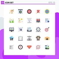 Modern Set of 25 Flat Colors and symbols such as hiv aids page navigation interface Editable Vector Design Elements