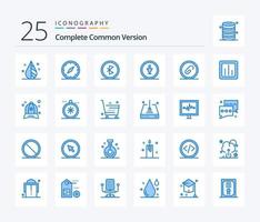 Complete Common Version 25 Blue Color icon pack including navigation. direction. navigation. arrow. network vector