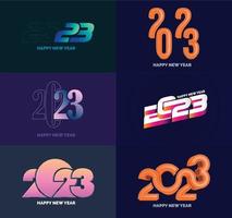 Big Set of 2023 Happy New Year logo text design 2023 number design template vector