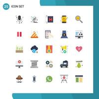 Set of 25 Modern UI Icons Symbols Signs for code search route science navigation gps Editable Vector Design Elements