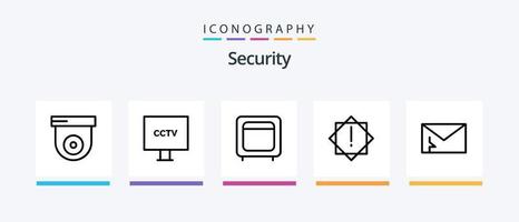 paquete de iconos de línea de seguridad 5 que incluye cúpula. lector. cerrar con llave. contraseña. dedo. diseño de iconos creativos vector