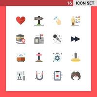 conjunto de 16 iconos de interfaz de usuario modernos signos de símbolos para habilidades laborales de khana habilidades de contrato paquete editable táctil de elementos creativos de diseño de vectores