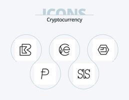 paquete de iconos de línea de criptomonedas 5 diseño de iconos. moneda. moneda criptográfica. Bahía de bits. cripto. moneda electrónica vector