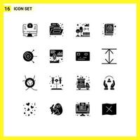 Set of 16 Commercial Solid Glyphs pack for disk computer city valentine love Editable Vector Design Elements