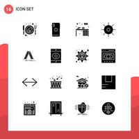 16 Universal Solid Glyphs Set for Web and Mobile Applications ladder science table lab decorate Editable Vector Design Elements