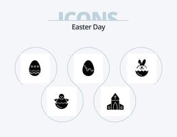 paquete de iconos de glifos de pascua 5 diseño de iconos. . Pascua de Resurrección. cruz. robo huevo vector