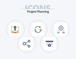 diseño de iconos del paquete de iconos planos de planificación de proyectos 5. usuario. reemplazar. gabinete. empleado. subir vector