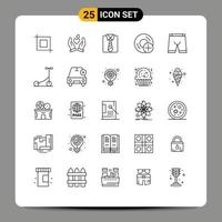 25 Creative Icons Modern Signs and Symbols of clothe gadget dad disc computers Editable Vector Design Elements