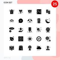 Set of 25 Modern UI Icons Symbols Signs for beef phone heart contacts powerpoint Editable Vector Design Elements