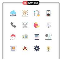 Modern Set of 16 Flat Colors and symbols such as kids fun party electronics mouse Editable Pack of Creative Vector Design Elements