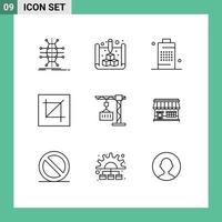 9 Creative Icons Modern Signs and Symbols of layout design web crop phone Editable Vector Design Elements