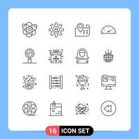 16 Thematic Vector Outlines and Editable Symbols of programming coding map code speed Editable Vector Design Elements