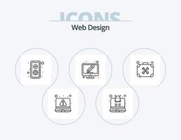 paquete de iconos de línea de diseño web 5 diseño de iconos. aterrizaje. web. aplicación foto. web vector