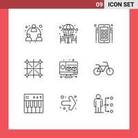 9 Creative Icons Modern Signs and Symbols of rule development umbrella design advertise Editable Vector Design Elements