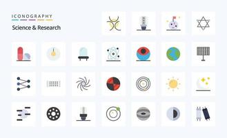 25 Science Flat color icon pack vector