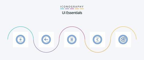 paquete de iconos ui essentials blue 5 que incluye interfaz. flecha. dirección. navegación. hamburguesa vector