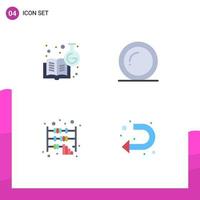 Pack of 4 Modern Flat Icons Signs and Symbols for Web Print Media such as chemical knowledge business learning chemistry thanks office Editable Vector Design Elements