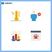 4 Flat Icon concept for Websites Mobile and Apps cloud sign sun block relaxation Editable Vector Design Elements