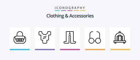 paquete de íconos de la línea 5 de ropa y accesorios que incluye . arco. . diseño de iconos creativos vector