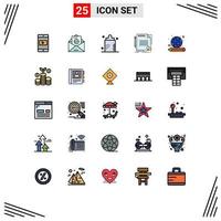 Modern Set of 25 Filled line Flat Colors Pictograph of paper deal baby contract form Editable Vector Design Elements