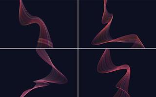 Our pack of 4 vector backgrounds includes waving lines and geometric patterns