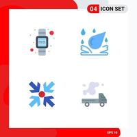 Flat Icon Pack of 4 Universal Symbols of digital minimize hand watch element truck Editable Vector Design Elements