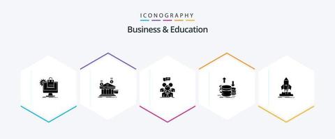 Business And Education 25 Glyph icon pack including capital. coins. financial. team. meeting vector