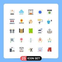 Pictogram Set of 25 Simple Flat Colors of reload app car network internet Editable Vector Design Elements