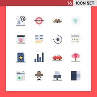 Mobile Interface Flat Color Set of 16 Pictograms of letter ring accessories jewelry gentleman Editable Pack of Creative Vector Design Elements