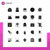 Universal Icon Symbols Group of 25 Modern Solid Glyphs of customer up flower direction arrows Editable Vector Design Elements