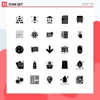 Set of 25 Modern UI Icons Symbols Signs for auto report drum page document Editable Vector Design Elements