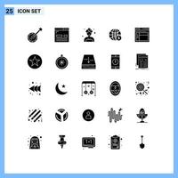paquete de iconos de vector de stock de 25 signos y símbolos de línea para elementos de diseño de vector editable de sauna de globo de diseño de dólar comercial